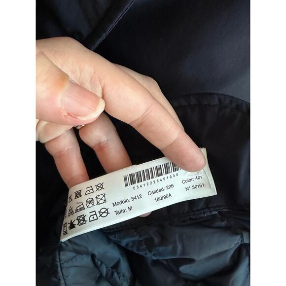 Massimo Dutti Long Sleeve Zip Up Hooded Down Jacket Navy Blue Men's Size Medium - Picture 9 of 10